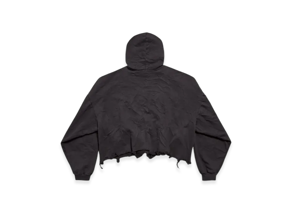 BALENCIAGA Loop Sports Icon Cropped Hoodie "Black"