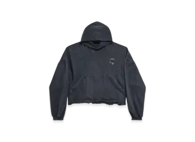 BALENCIAGA Nail Polish Cropped Hoodie "Black"