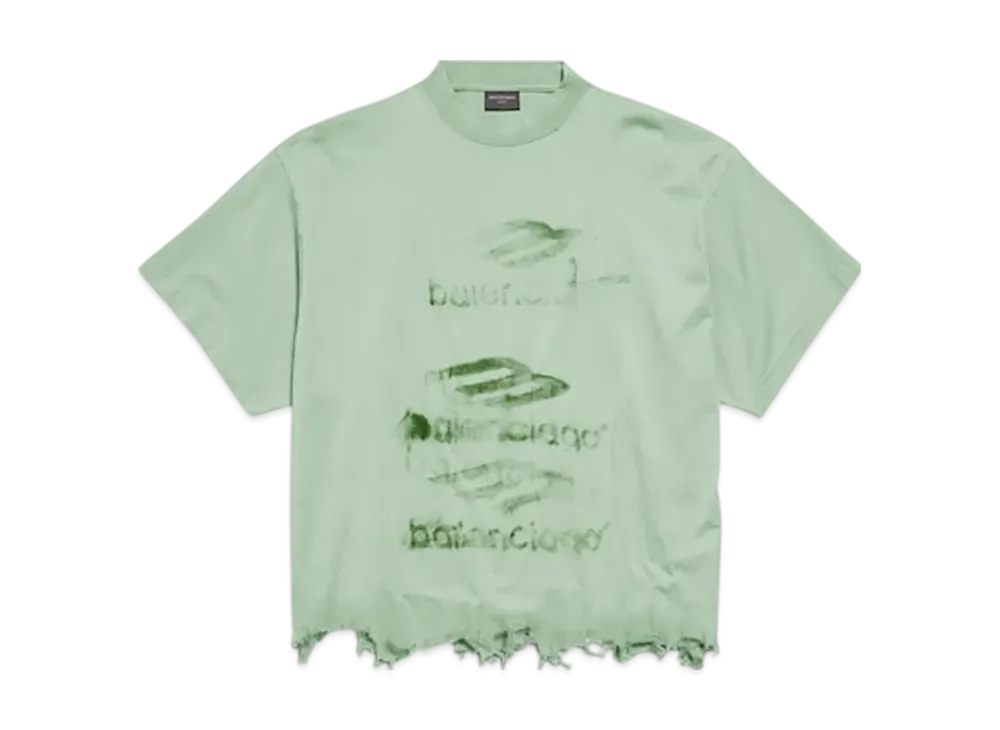 BALENCIAGA DIY Imprint Cropped T-Shirt "Sage Green"