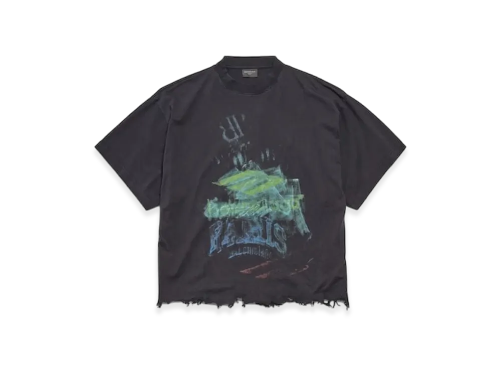 BALENCIAGA Diy Imprint Cropped T-Shirt "Black"