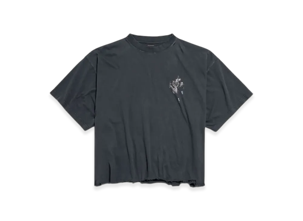 BALENCIAGA コットン ネイル Tシャツ ブラック【注目商品】 バレンシアガ ネイル ポリッシュ クロップド Tシャツ