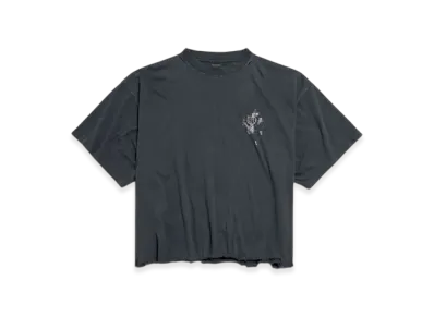 BALENCIAGA Nail Polish Cropped T-Shirt "Black"