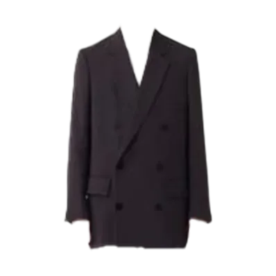 OVERCOAT Rayon Tricotine Double Breasted Jacket In "Coffee Brown"