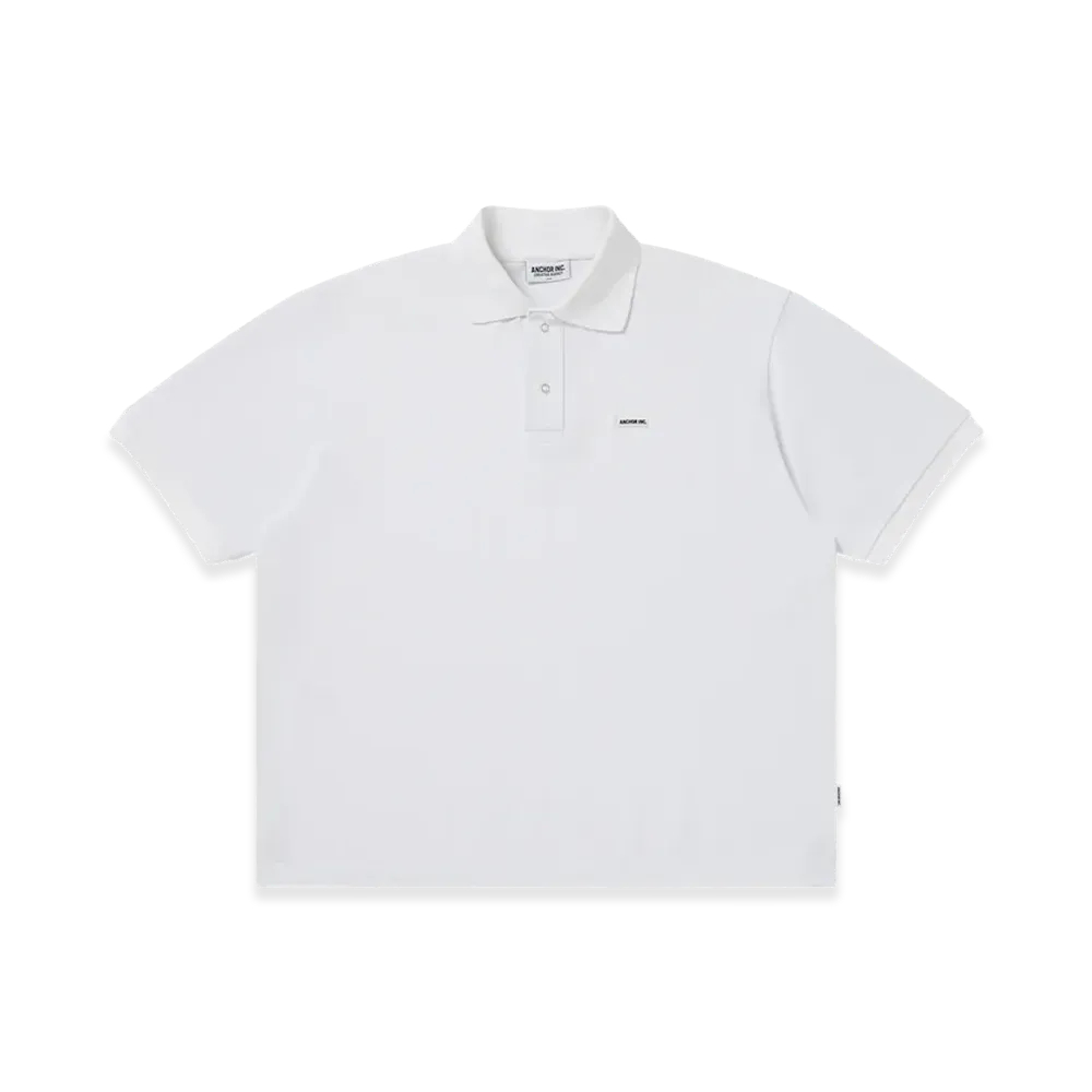 Mercedes Anchor inc. Bold Logo Patched Polo Shirt "White"