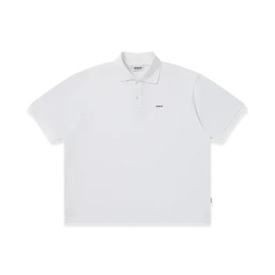 Mercedes Anchor inc. Bold Logo Patched Polo Shirt "White"