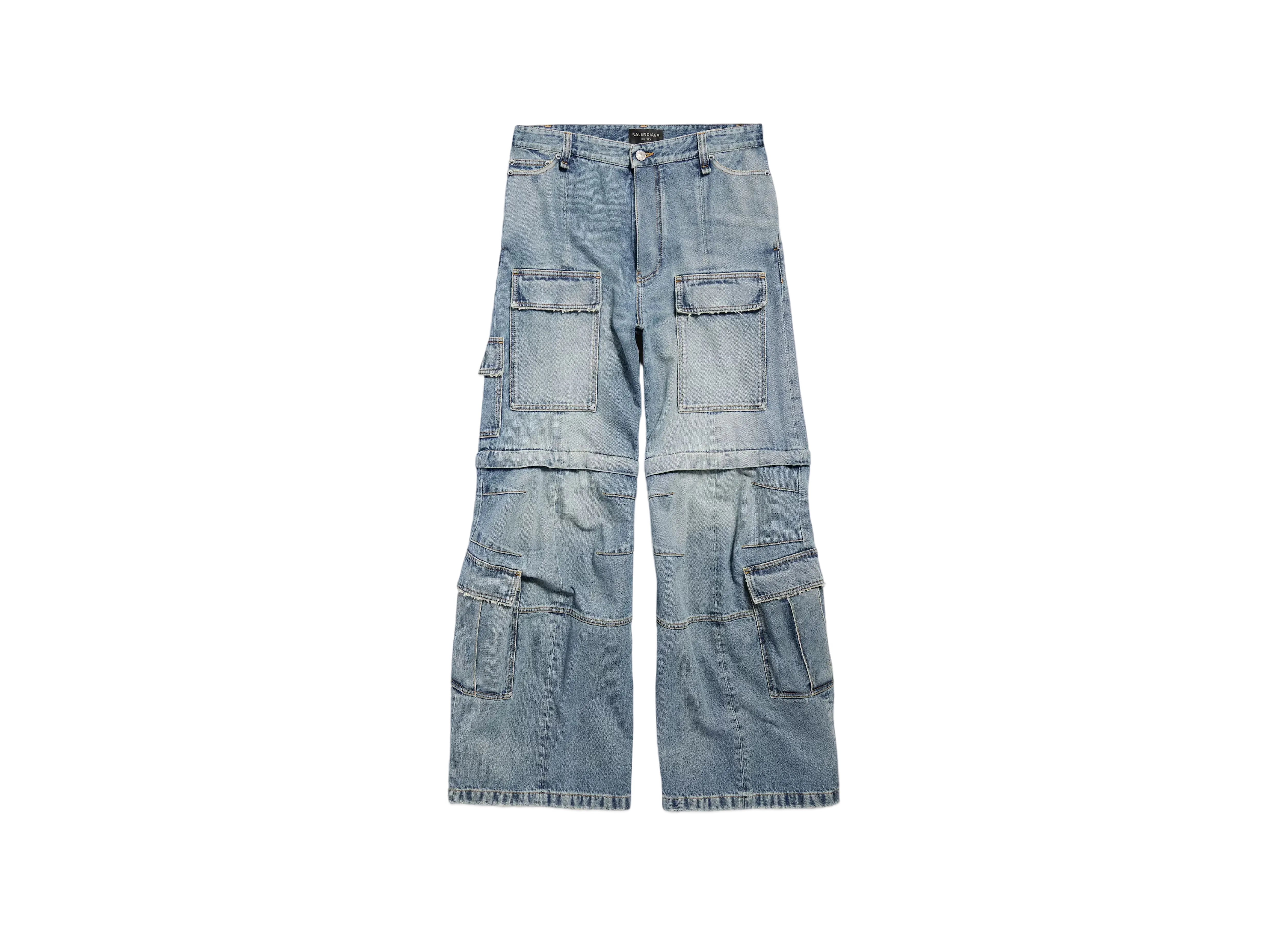 BALENCIAGA Women's Flared Cargo Pants "Blue"