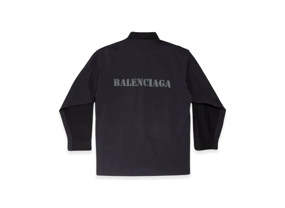 BALENCIAGA Stencil Type Hybrid Oversized Shirt "Black"