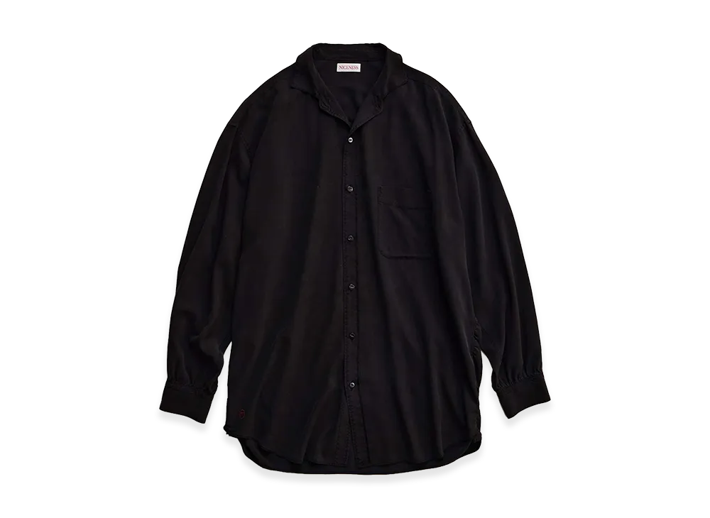 NICENESS D.Atkins Napped Silk Shirring Shirt "Black"