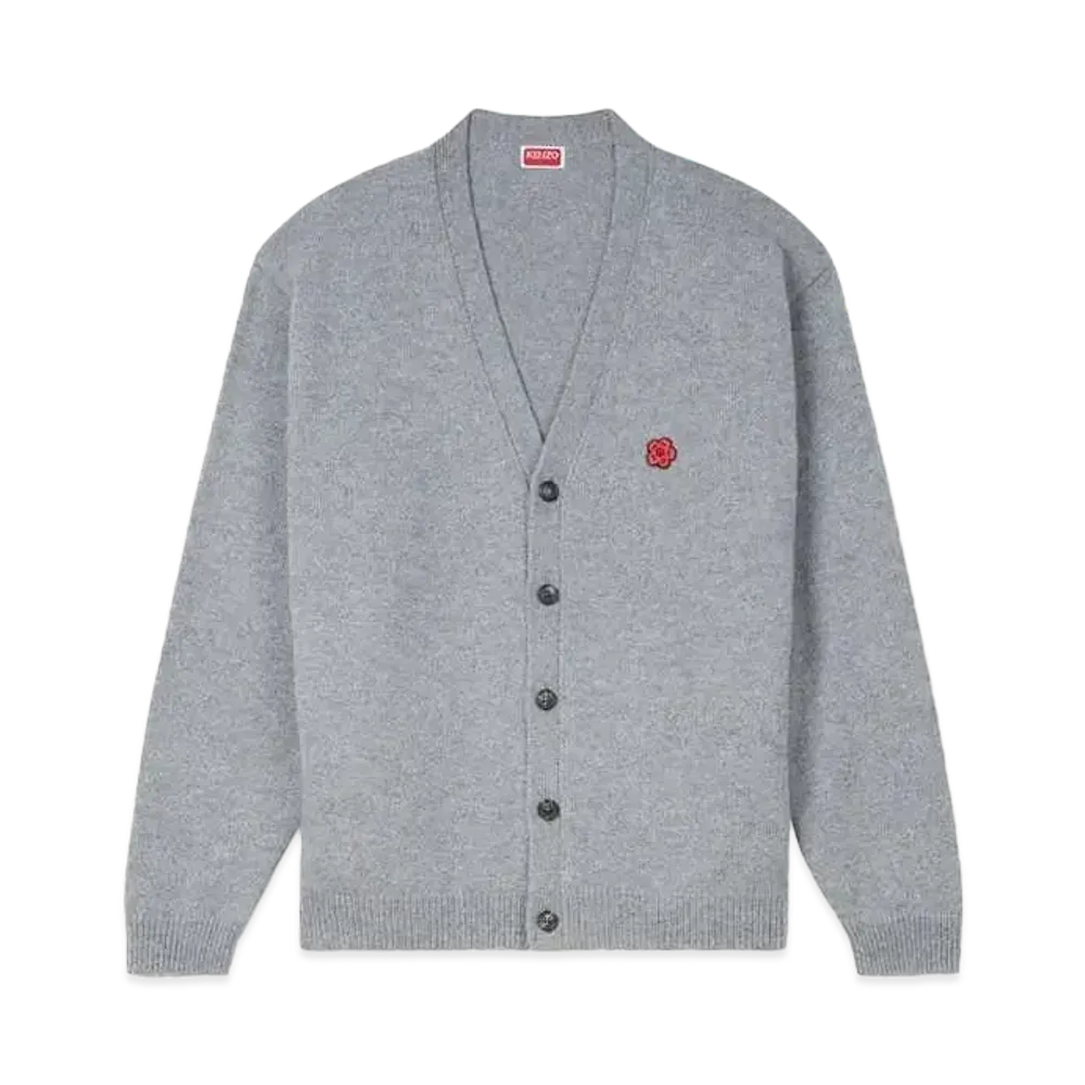 KENZO 'BOKE FLOWER' Embroidery Cardigan "Misty Grey"