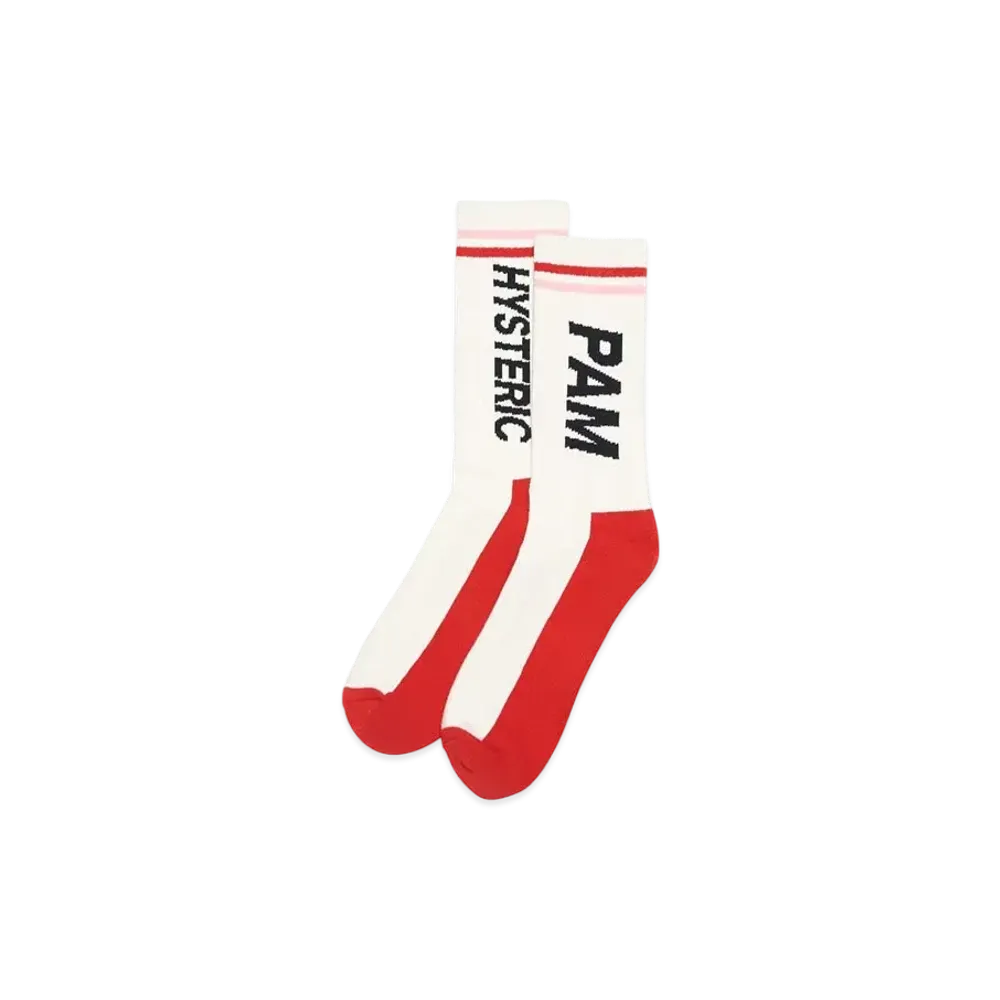 P.A.M. x HYSTERIC GLAMOUR Logo Sports Socks "White"