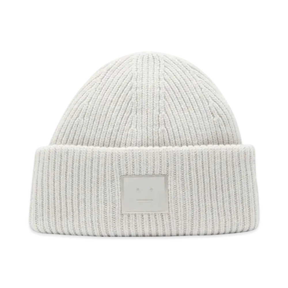 Acne Studios Large Face Logo Beanie "Light Gray"