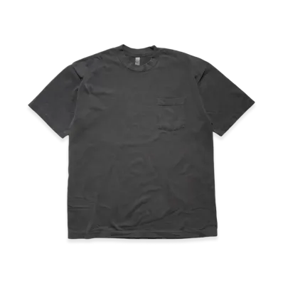 Los Angeles Apparel 6.5OZ Short Sleeve Garment Dyed Pocket T-Shirt "Vintage Black"