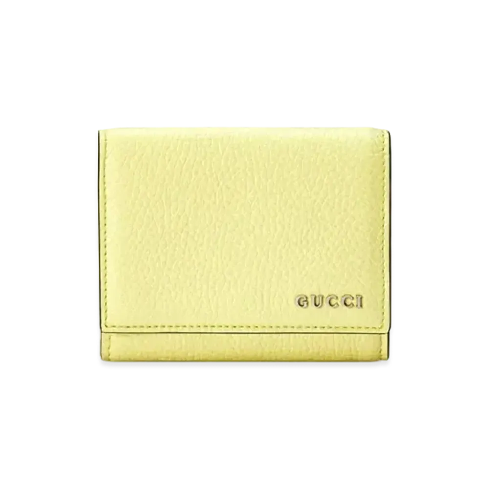 GUCCI Tri Fold Wallet With Gucci Logo Japan Exclusive "Lime Green"