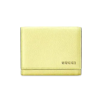 GUCCI Tri Fold Wallet With Gucci Logo Japan Exclusive "Lime Green"