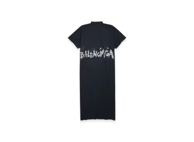 BALENCIAGA Nail Polish Maxi T-Shirt Dress "Black"