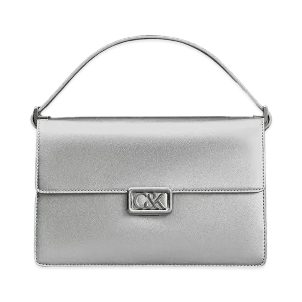 CHARLES & KEITH L'INITIAL Leather Shoulder Bag "Silver"