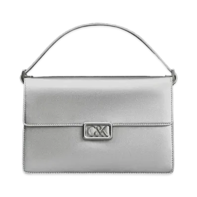 CHARLES & KEITH L'INITIAL Leather Shoulder Bag "Silver"