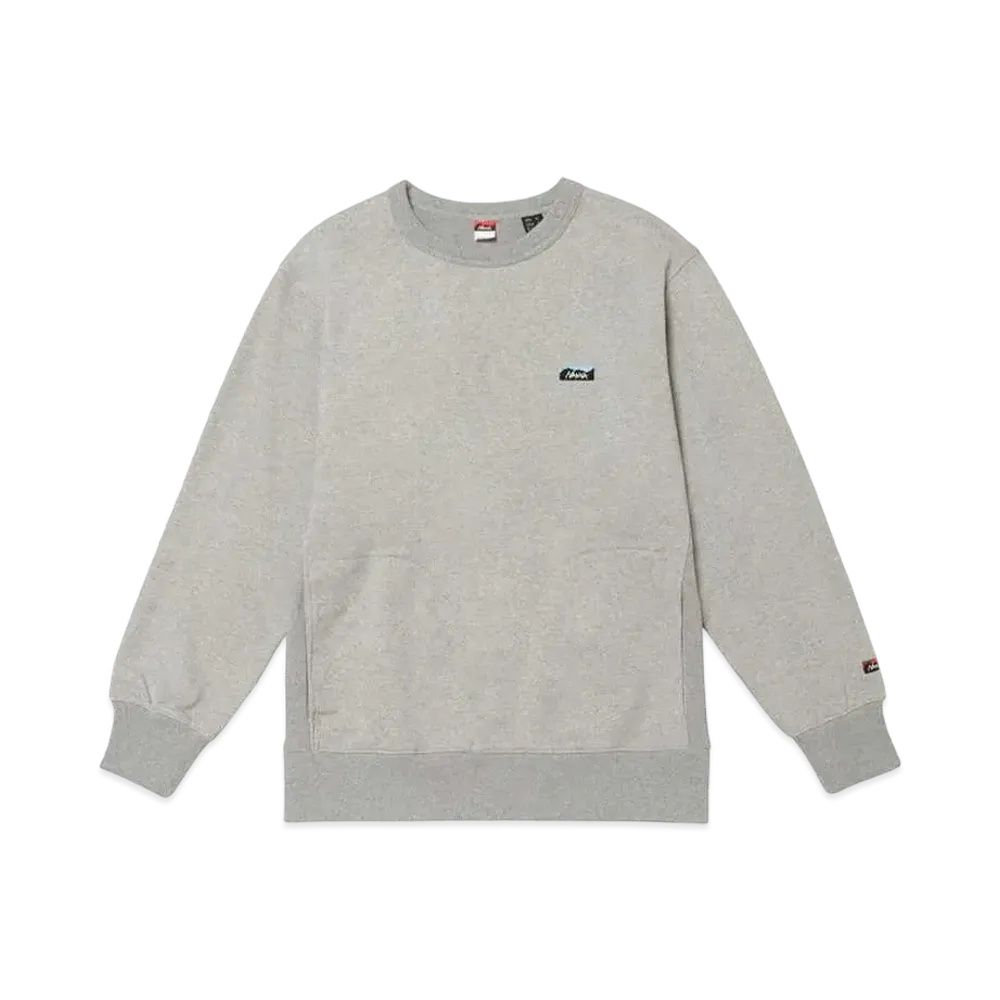 NANGA Eco Hybrid Mini Box Logo Embroidery Sweatshirt(Unisex) "L.Gry"