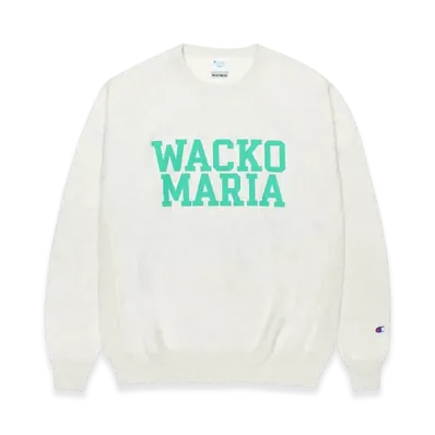 WACKO MARIA x Champion Reverse Weave Crew Neck Sweat Shirt "Oatmeal"