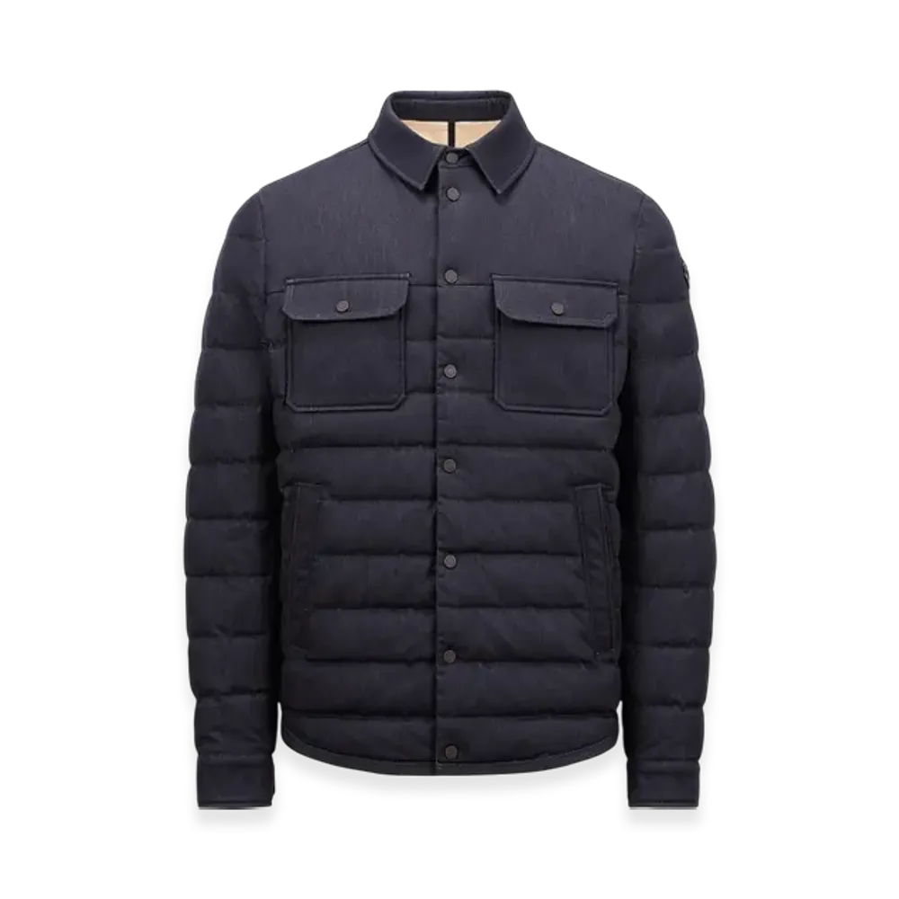 MONCLER Mirmandix Chambray Down Shirt Jacket "Navy Blue"