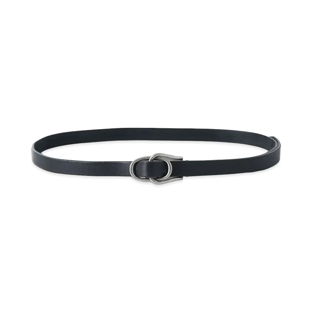 YOKE Double Buckle Leather Belt "Black"