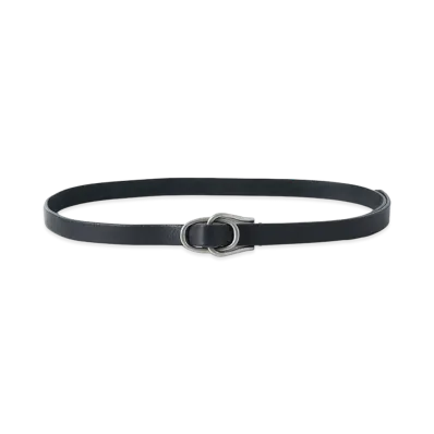 YOKE Double Buckle Leather Belt "Black"