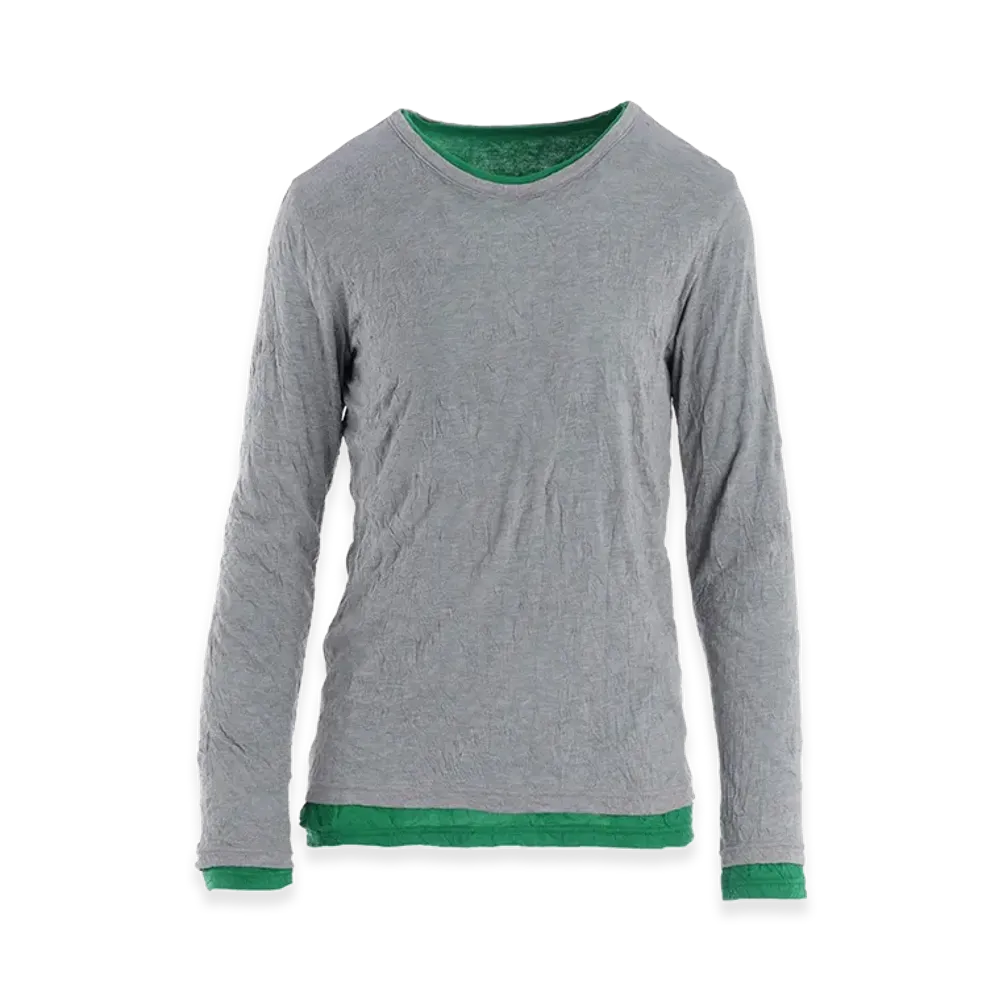 Y's Cotton Jersey Double Long Sleeve Tee "Green"