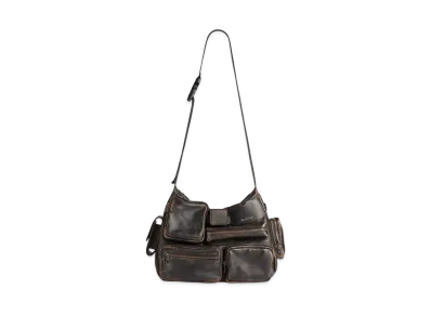 BALENCIAGA Superbusy Messenger Bag Used Effect "Brown"