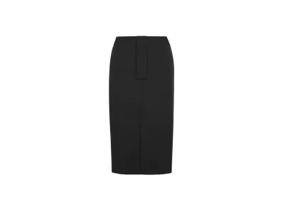Saint Laurent Women's Pencil Skirt in Silk Crepe de Chine "Black"
