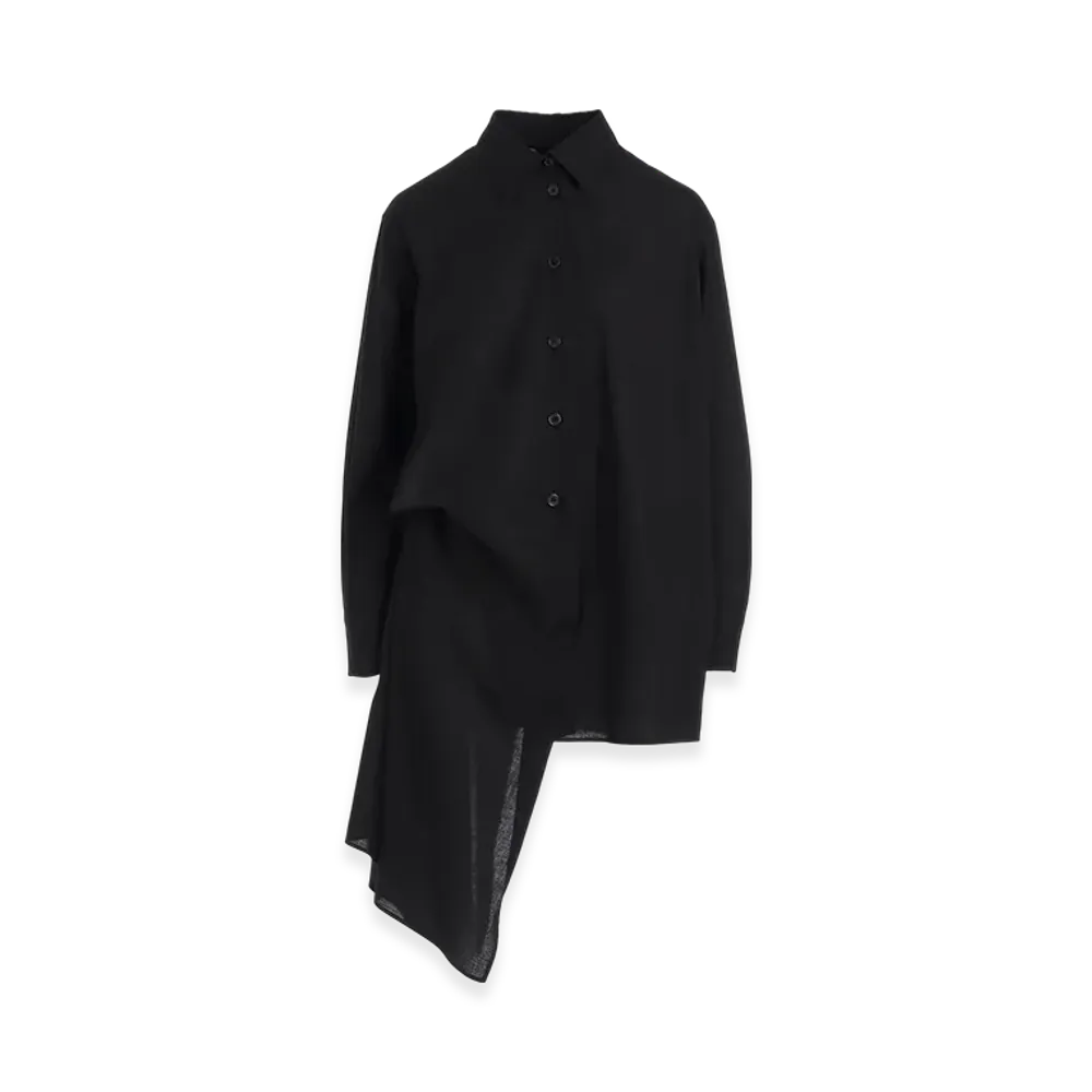 Yohji Yamamoto 100/-Khadi L Draped Blouse "Black"