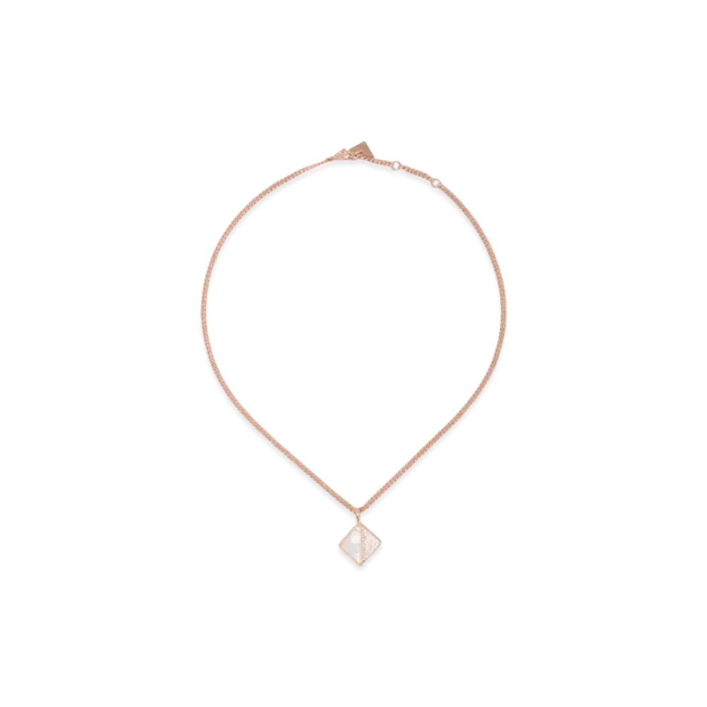 PRADA Eternal Gold Pendant Necklace in Pink Gold with Diamonds and Mother-of-Pearl