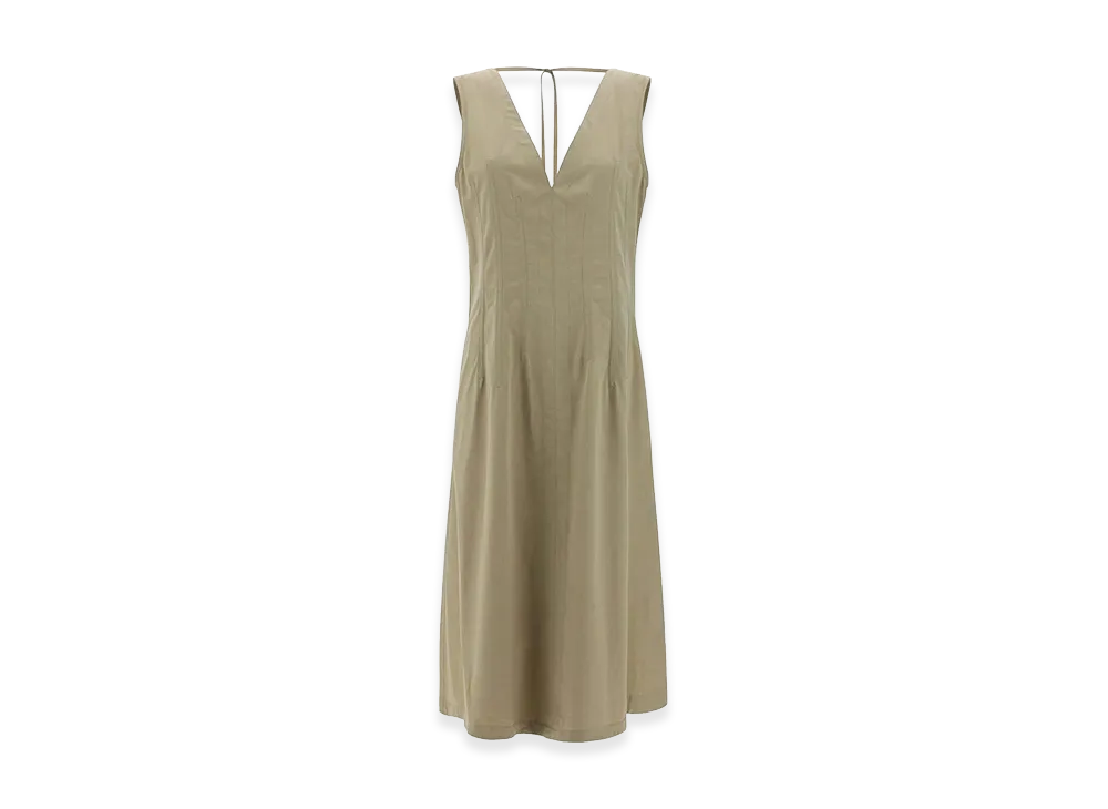 Bottega Veneta Women's Cappuccino Cotton Blend Dress "Beige"