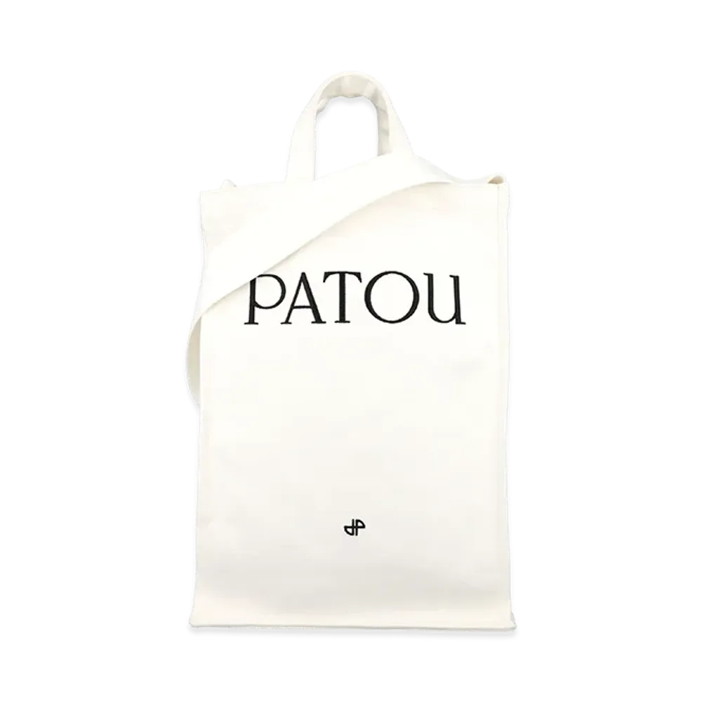 PATOU Women's Logo Vertical Tote Bag "White"