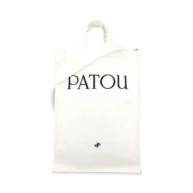 PATOU Women's Logo Vertical Tote Bag "White"
