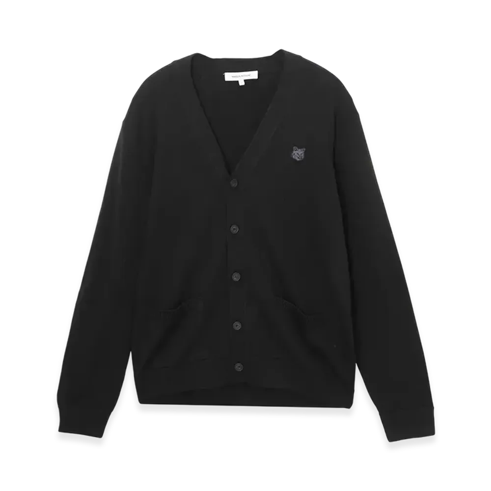 Maison Kitsune Bold Fox Head Patch Regular Cardigan "Black"