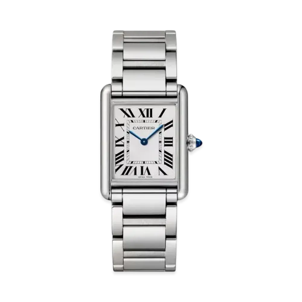 Cartier Tank Must Solarbeat Watch Large Model Solarbeat Photovoltaic Movement "Stainless Steel/Silver/Blue" WSTA0092
