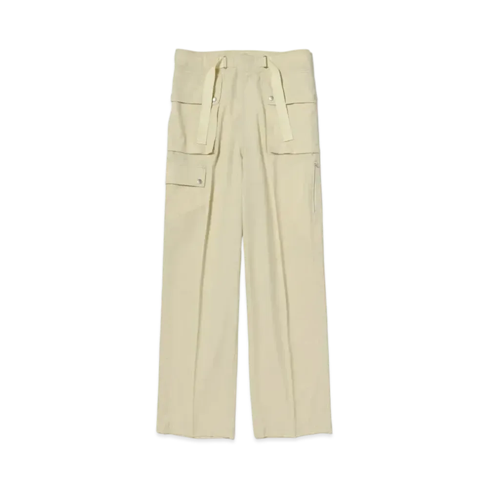 AURALEE Wool Herringbone Cargo Pants "Ivory"