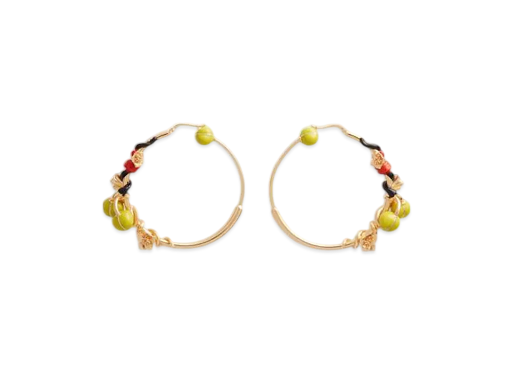 Bottega Veneta Flower Hoop Earrings "Black/Lighthouse"