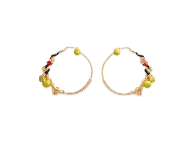 Bottega Veneta Flower Hoop Earrings "Black/Lighthouse"