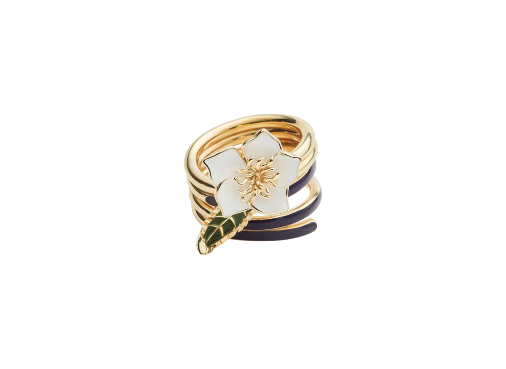 Bottega Veneta Flower Ring "Wave/Avocado"