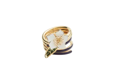 Bottega Veneta Flower Ring "Wave/Avocado"