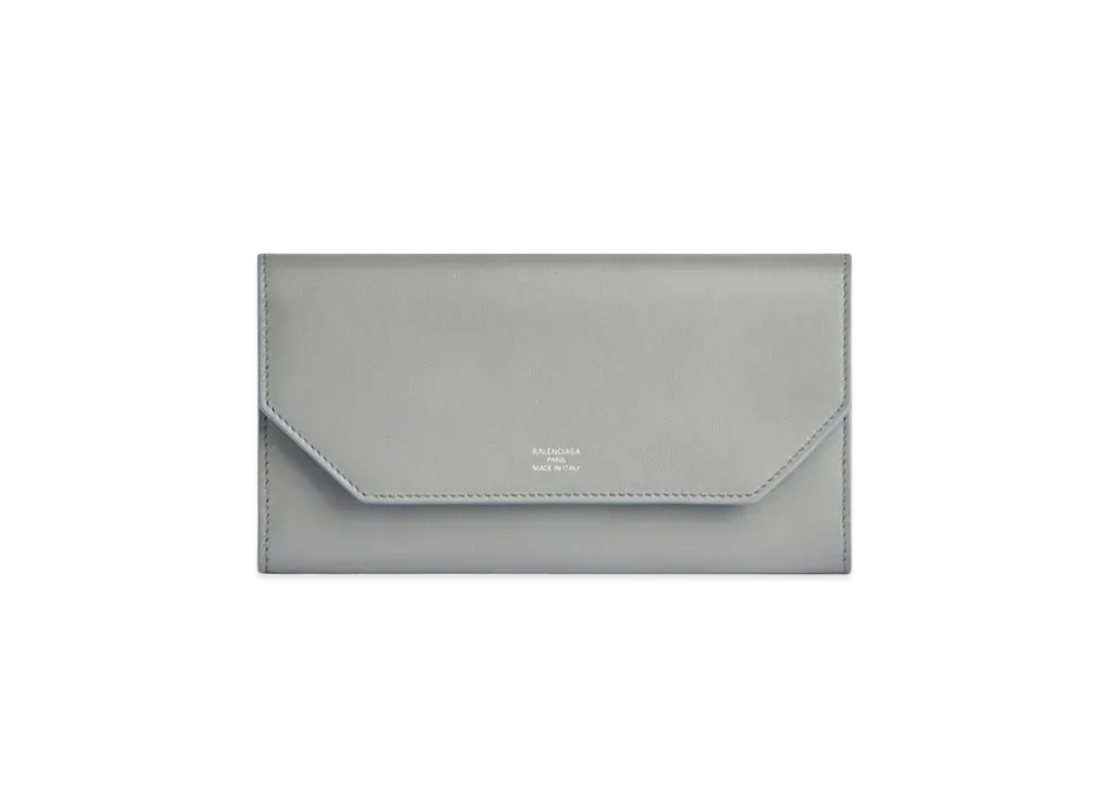 BALENCIAGA Envelope Long Wallet with Card Holder Smooth Calfskin Japan Exclusive "Grey"