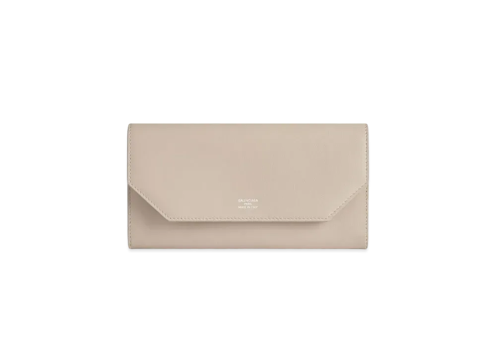 BALENCIAGA Envelope Long Wallet with Card Holder Smooth Calfskin Japan Exclusive "Greige"