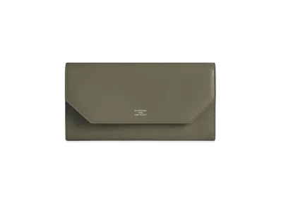 BALENCIAGA Envelope Long Wallet with Card Holder Smooth Calfskin Japan Exclusive "Army Green"