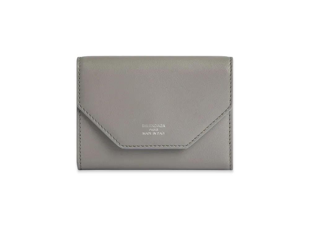 BALENCIAGA Envelope Compact Wallet Card Holder "Grey"