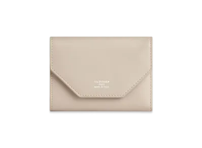 BALENCIAGA Envelope Compact Wallet Card Holder "Cream"