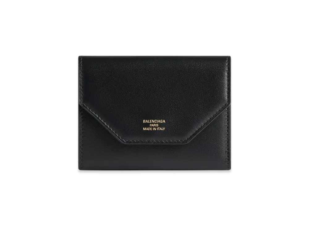 BALENCIAGA Envelope Compact Wallet Card Holder "Black"