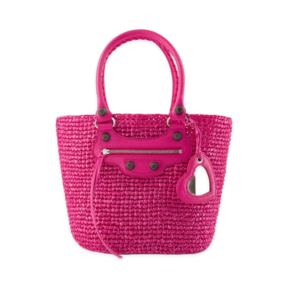 BALENCIAGA Women's Le Cagole Panier M Shoulder Bag Nylon "Pink"