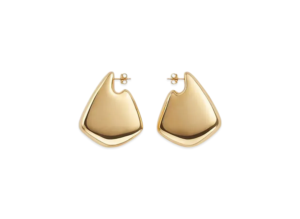 Bottega Veneta Large Fin Earrings "Yellow Gold"