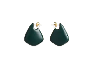 Bottega Veneta Small Fin Earrings "Dark Green"